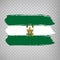 Flag of Andalusia brush strokes. Flag Autonomous Community Andalusia and Leon on transparent background for your web site design,