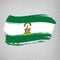 Flag of Andalusia brush strokes. Flag Autonomous Community Andalusia  on transparent background