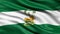 Flag of Andalusia waving in the wind. 3D illustration