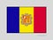 Flag of Andorra. National Ensign Aspect Ratio 2 to 3