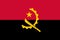 Flag of Angola official colors and proportions, vector image.