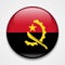 Flag of Angola. Round glossy badge