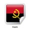 Flag of Angola. Round glossy sticker