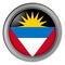 Flag of Antigua and Barbuda round as a button