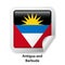 Flag of Antigua and Barbuda. Round glossy sticker