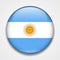 Flag of Argentina. Round glossy badge