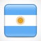 Flag of Argentina. Square glossy badge