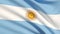 Flag of Argentina. Waved highly detailed fabric texture.