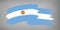 Flag Argentine Republic brush stroke background.  Flag waving Argentina on transparent background for your web site design, app, U