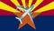 The flag of Arizona and the jets. Animation of planes flying over the Arizona flag.