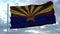 Flag of Arizona waving in the wind against deep beautiful clouds sky. 3d rendering