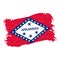 Flag of Arkansas. Grunge Abstract Brush Stroke Isolated On A White Background. Vector Illustration.