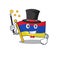 Flag armenia cartoon with in magician character