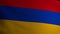 The flag of Armenia flutters in the wind. Symbol of statehood and sovereignty of the country. Testura fabric on the