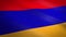Flag of Armenia. Waving flag with highly detailed fabric texture seamless loopable video. Seamless loop with highly