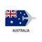 Flag of Australia color line icon. Airline network. International flights. Popular tourist destination. Pictogram for web page,