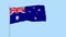 Flag of Australia on a flagpole fluttering in the wind on a transparent background, 3d rendering, PNG format with ALPHA transparen