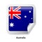 Flag of Australia. Round glossy sticker