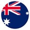 Flag of Australia round icon, badge or button. Australian national symbol. Template design, vector illustration