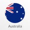 Flag of Australia round icon, badge or button. Australian national symbol. Vector illustration.
