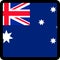 Flag of Australia in the shape of square with contrasting contour, social media communication sign, patriotism, a button