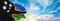 flag of Australian South Sea Islanders , Australia at cloudy sky background on sunset, panoramic view. Australian travel and