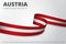 Flag of Austria background. Austrian ribbon. Card layout design. Vector illustration.