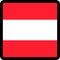 Flag of Austria in the shape of square with contrasting contour, social media communication sign