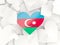 Flag of azerbaijan, heart shaped stickers