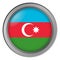 Flag of Azerbaijan round as a button