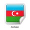 Flag of Azerbaijan. Round glossy sticker