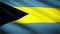 Flag of Bahamas country with black blue and yellow colors