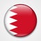 Flag of Bahrain. Round glossy badge