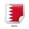 Flag of Bahrain. Round glossy sticker