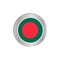 The flag of Bangladesh is horizontally isolated in official colors, map pins, like the original