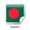 Flag of Bangladesh. Round glossy sticker