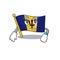 Flag barbados cartoon with in waiting character