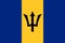 Flag of Barbados official colors and proportions, image.