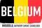 Flag of Belgium, banner with grunge brush. Brussels, Antwerp, Ghent, Charleroi