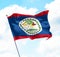 Flag of Belize Raised Up in The Sky