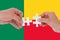 Flag of Benin, intergration of a multicultural group of young people
