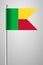 Flag of Benin. National Flag on Flagpole. Isolated Illustration on Gray