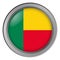 Flag of Benin round as a button