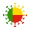 Flag of Benin in virus shape.