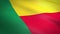 Flag of Benin. Waving flag with highly detailed fabric texture seamless loopable video. Seamless loop with highly