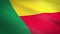 Flag of Benin. Waving flag with highly detailed fabric texture seamless loopable video. Seamless loop with highly