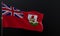 Flag Bermuda. Fabric flag Bermuda on the black background. Copy space. 3D work and 3D illustration