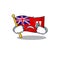 Flag bermuda isolated cartoon the mascot crying