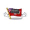 Flag bermuda isolated cartoon virtual reality the mascot