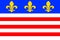 Flag of Beziers in Herault of Occitanie is a Region of France